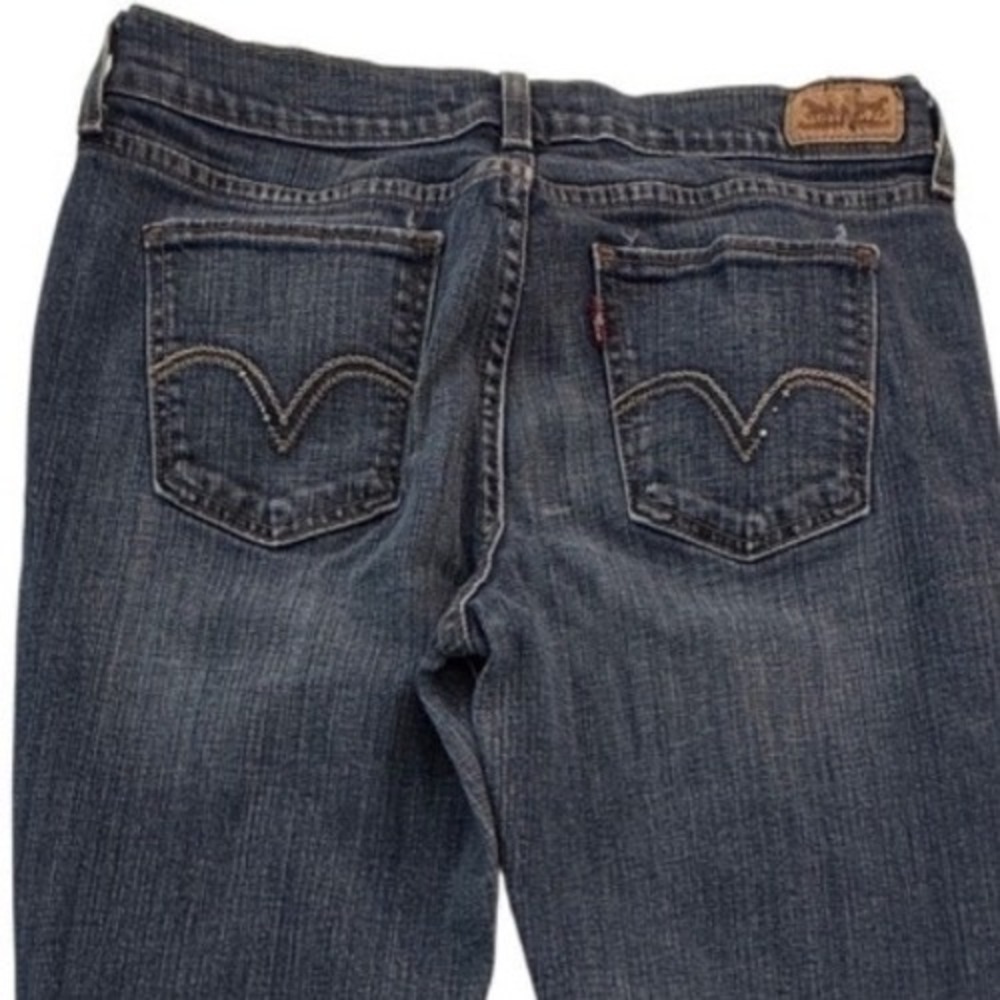 Levis 515 Jeans Bootcut 8 Short Blue Medium Wash Stretch Mid Rise Denim Women